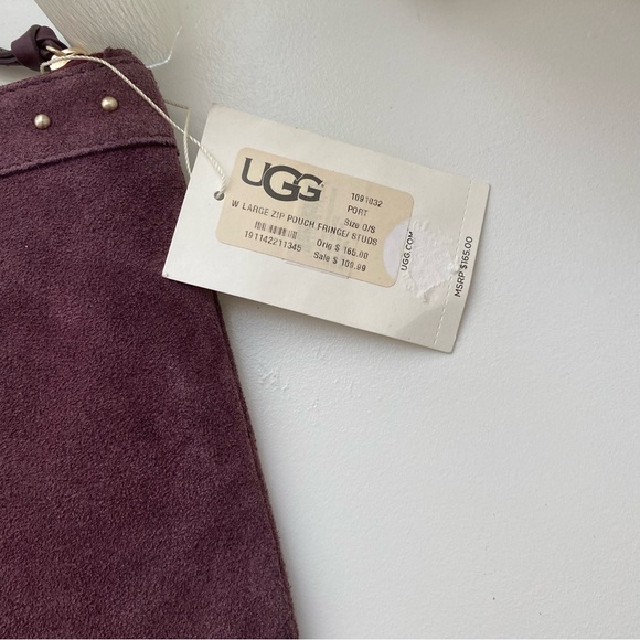 NWT Ugg Large Zip Studded Fringe Pouch/Clutch - Picture 4 of 9